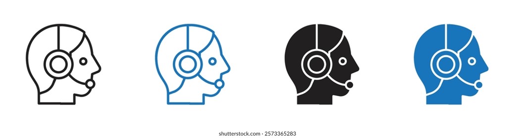 Customer support icon Flat line symbol