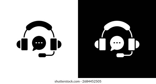 Icono de Asistencia al cliente en estilo plano, símbolo negro relleno