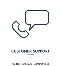 Icono de asistencia al cliente. Ayuda, Asistencia, Operador. Stroke editable. Icono de vector simple