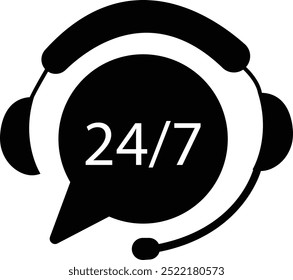 Customer Support icon, Support and Help web icons in flat style. Assistance, email, customer, 24 hrs, service, contact. Vector, Quick Response, Feedback and more. Simple web design or template.