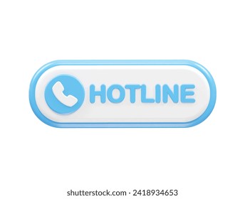 Customer support icon hotline 3d rendering illustration element