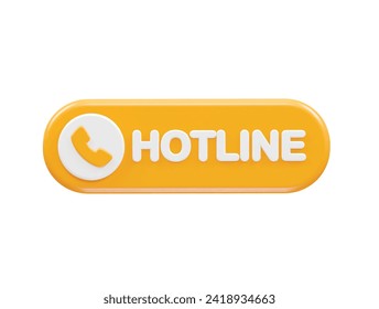 Customer support icon hotline 3d rendering illustration element