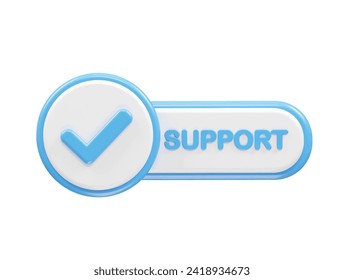 Customer support icon hotline 3d rendering illustration element