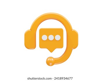 Elemento de ilustración 3d de representación de icono de asistencia al cliente