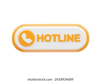 Customer support icon hotline 3d rendering illustration element