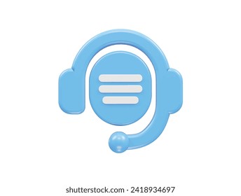 Customer support icon hotline 3d rendering illustration element