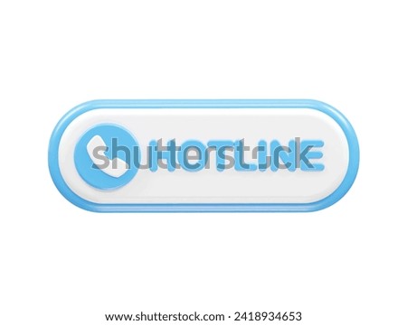 Customer support icon hotline 3d rendering illustration element