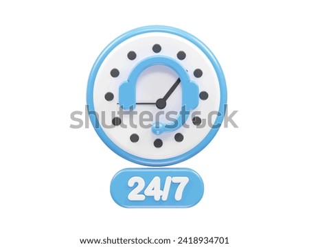 Customer support icon hotline 3d rendering illustration element