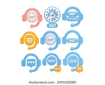 Customer support icon hotline illustration element