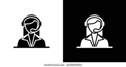 customer support icon Isolated flat vector in outline