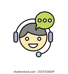 Customer Support icon isolated on a white background. Vector illustration.