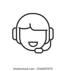 Customer support, icon in line design. Customer support, customer service, assistance, support team, troubleshooting on white background vector. Customer support editable stroke icon