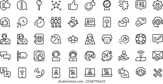 Symbol für den Kundendienst im Linienstil