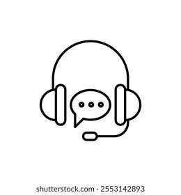 Logotipo lineal del icono de la Asistencia al cliente aislado