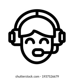 icono de asistencia al cliente o logotipo símbolo de señalización aislado ilustración vectorial - iconos vectoriales de estilo negro de alta calidad
