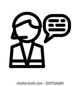 icono de asistencia al cliente o logotipo símbolo de señalización aislado ilustración vectorial - iconos vectoriales de estilo negro de alta calidad
