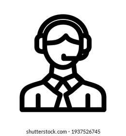 icono de asistencia al cliente o logotipo símbolo de señalización aislado ilustración vectorial - iconos vectoriales de estilo negro de alta calidad

