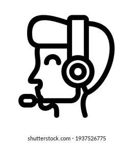 icono de asistencia al cliente o logotipo símbolo de señalización aislado ilustración vectorial - iconos vectoriales de estilo negro de alta calidad
