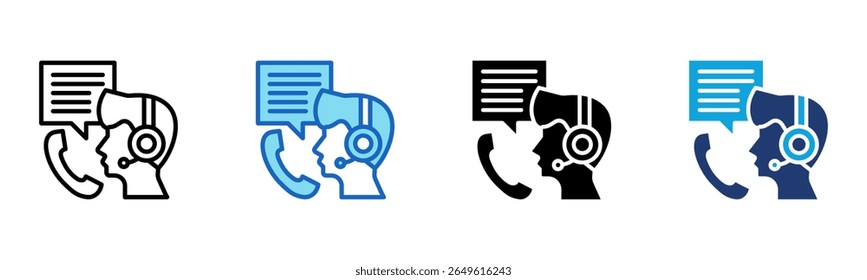 Icono de Asistencia al cliente Multi Style Ilustración vectorial
