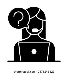Kundendienst-Symbol für Online-Unterstützung, Service Desk-Verwaltung und Problemlösung für Kunden, um Geschäftserfolg und Kundenzufriedenheit sicherzustellen.
