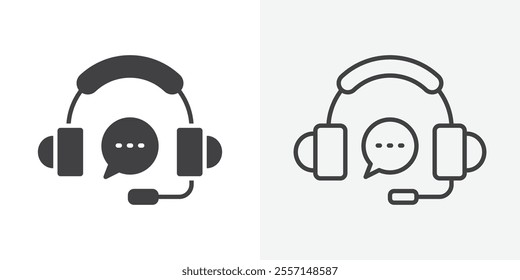 Customer support icon. outlined vector style.