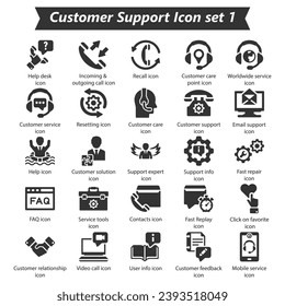 Customer Support Icon Set 1, Vector Graphics