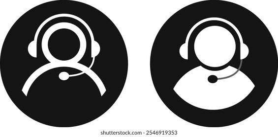 customer support icon set. Call center symbol. Operator message icons.  support and communication concept
