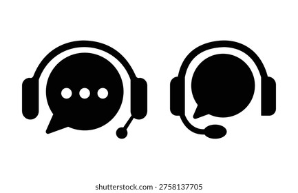 Customer Support Icon Set – Call Center, Hotline, Service Agent Vector
