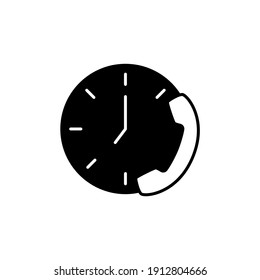 customer support icon in solid black flat shape glyph icon, isolated on white background 