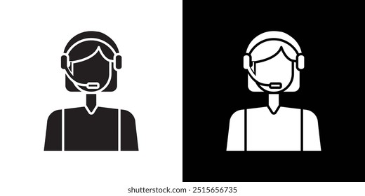 customer support icon Thin line flat illustration