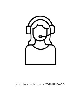customer support icon Thin line art isolated