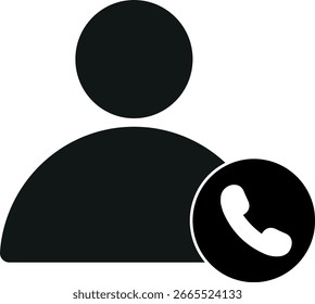 Symbol für den Kundendienst. Benutzer mit Anrufsymbol . Kontaktieren Sie uns Icon . Vektorgrafik