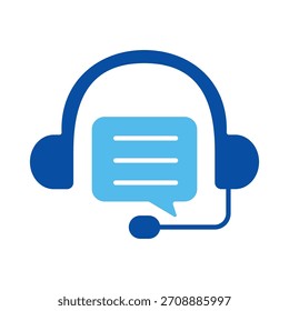 Iconos De Asistencia al cliente En Estilo Azul, Ilustración vectorial