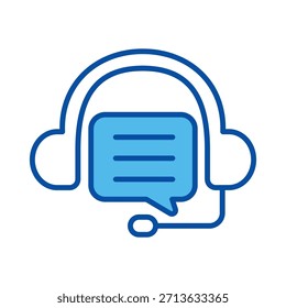 Ícones De Suporte Ao Cliente Em Estilo Azul, Ilustração De Vetor