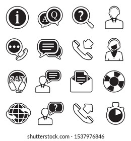 Customer Support Icons. Line With Fill Design. Vector Illustration.
