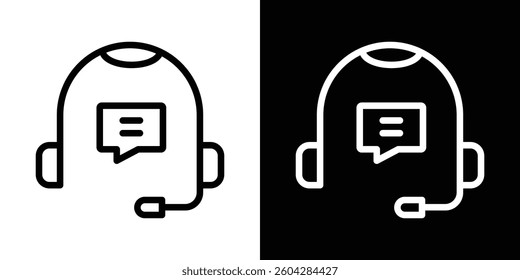 Customer support icons vectors set in stroke line style.