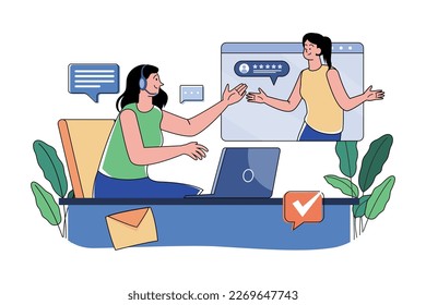 Customer Support Illustration concept on white background