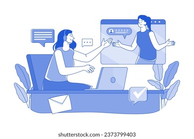 Customer Support Illustration concept on white background