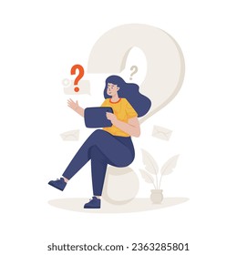 Customer support information FAQ website page illustration