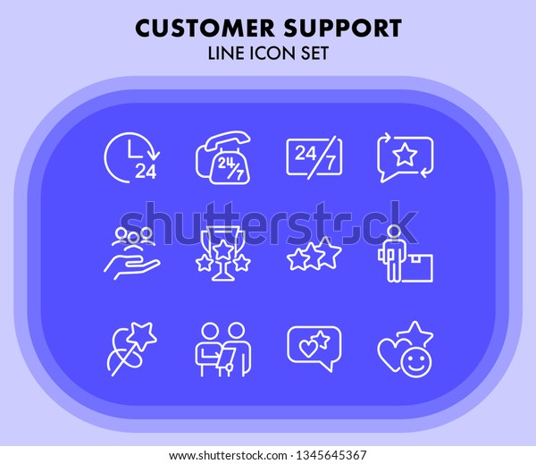 Customer Support Line Icon Set Telephone Stock Vector (Royalty Free ...