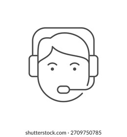 Icono de contorno de línea de Asistencia al cliente