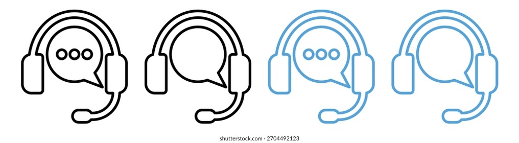 Kundensupport und Live-Chat-Symbole - Vektorgrafik-Set von Call Center, Helpdesk und Online-Hilfe-Symbolen.