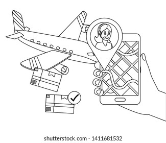 customer support logistics service cartoon