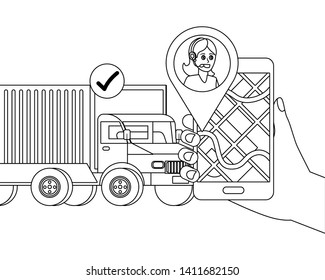 customer support logistics service cartoon