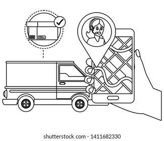 customer support logistics service cartoon