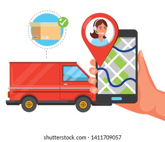 customer support logistics service cartoon