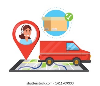 customer support logistics service cartoon
