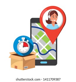 customer support logistics service cartoon