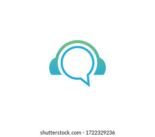 Customer support logo headphones vector 