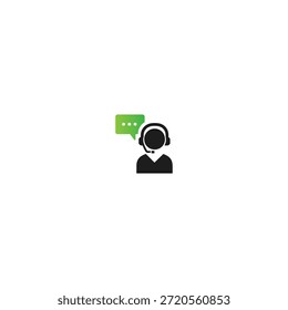 Customer support logo icon flat vector design